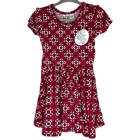 NEW Dot Dot Smile Red Mossaic Cap Sleeve Dress 12-24M - Picture 1 of 6